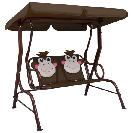 Rocking bench for children brown fabric 115x75x110 cm by vidaXL, Garden rockers - Ref: Foro24-48097, Price: 122,19 €, Discoun...