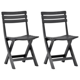 Folding garden chairs 2 units anthracite gray plastic by vidaXL, Garden chairs - Ref: Foro24-48787, Price: 66,16 €, Discount: %