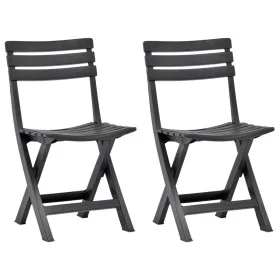 Klappbare Gartenstühle 2 Einheiten aus anthrazitgrauem Kunststoff von vidaXL, Gartenstühle - Ref: Foro24-48787, Preis: 69,35 ...