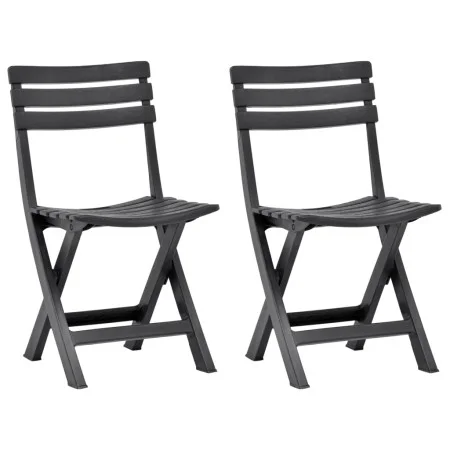 Klappbare Gartenstühle 2 Einheiten aus anthrazitgrauem Kunststoff von vidaXL, Gartenstühle - Ref: Foro24-48787, Preis: 65,15 ...