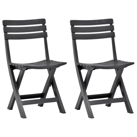 Klappbare Gartenstühle 2 Einheiten aus anthrazitgrauem Kunststoff von vidaXL, Gartenstühle - Ref: Foro24-48787, Preis: 66,16 ...