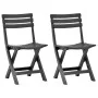 Folding garden chairs 2 units anthracite gray plastic by vidaXL, Garden chairs - Ref: Foro24-48787, Price: 65,15 €, Discount: %