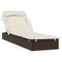 Tumbona con toldo plegable ratán sintético marrón 213x63x97cm de vidaXL, Tumbonas - Ref: Foro24-319637, Precio: 164,40 €, Des...