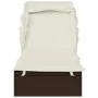 Sun lounger with folding awning, brown synthetic rattan 213x63x97cm by vidaXL, Loungers - Ref: Foro24-319637, Price: 181,43 €...