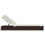 Tumbona con toldo plegable ratán sintético marrón 213x63x97cm de vidaXL, Tumbonas - Ref: Foro24-319637, Precio: 164,40 €, Des...