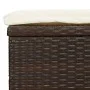 Sun lounger with folding awning, brown synthetic rattan 213x63x97cm by vidaXL, Loungers - Ref: Foro24-319637, Price: 181,43 €...