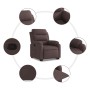 Sillón reclinable elevable tela marrón oscuro by vidaXL, Armchairs - Ref: Foro24-3204985, Price: 303,58 €, Discount: %