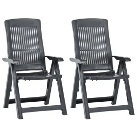 Reclining garden chairs 2 units anthracite gray plastic by vidaXL, Garden chairs - Ref: Foro24-48768, Price: 143,32 €, Discou...