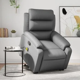 Sillón reclinable de masaje de pie cuero artificial gris by vidaXL, Armchairs - Ref: Foro24-3205052, Price: 307,73 €, Discoun...