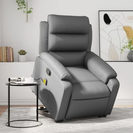 Sillón reclinable de masaje de pie cuero artificial gris by vidaXL, Armchairs - Ref: Foro24-3205052, Price: 307,73 €, Discoun...