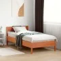 Bettgestell mit Kopfteil aus wachsbraunem Kiefernholz, 90 x 200 cm von vidaXL, Betten und Lattenroste - Ref: Foro24-842765, P...