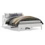 Estructura de cama con cabecero madera pino blanco 135x190 cm de vidaXL, Camas y somieres - Ref: Foro24-842771, Precio: 118,4...