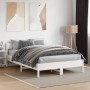 Bed frame with white pine wood headboard 135x190 cm by vidaXL, Beds and slatted bases - Ref: Foro24-842771, Price: 119,87 €, ...