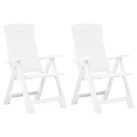 Verstellbare Gartenstühle 2 Einheiten weißer Kunststoff von vidaXL, Gartenstühle - Ref: Foro24-48760, Preis: 158,10 €, Rabatt: %