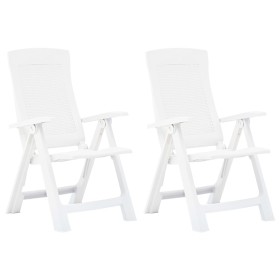 Verstellbare Gartenstühle 2 Einheiten weißer Kunststoff von vidaXL, Gartenstühle - Ref: Foro24-48760, Preis: 146,79 €, Rabatt: %