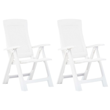 Reclining garden chairs, 2 units, white plastic by vidaXL, Garden chairs - Ref: Foro24-48760, Price: 146,79 €, Discount: %