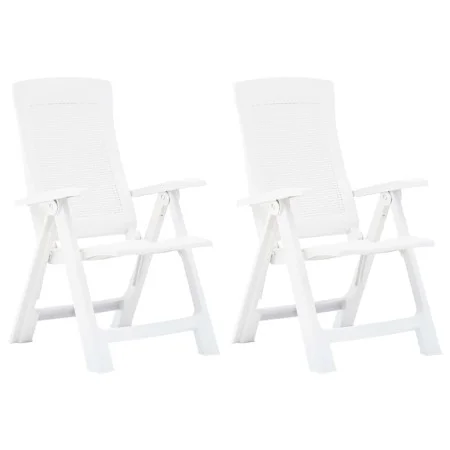 Verstellbare Gartenstühle 2 Einheiten weißer Kunststoff von vidaXL, Gartenstühle - Ref: Foro24-48760, Preis: 158,10 €, Rabatt: %