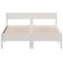 Estructura de cama con cabecero madera pino blanco 135x190 cm de vidaXL, Camas y somieres - Ref: Foro24-842771, Precio: 118,4...