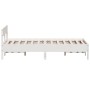 Bed frame with white pine wood headboard 135x190 cm by vidaXL, Beds and slatted bases - Ref: Foro24-842771, Price: 119,87 €, ...