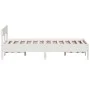 Estructura de cama con cabecero madera pino blanco 135x190 cm de vidaXL, Camas y somieres - Ref: Foro24-842771, Precio: 118,4...