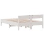 Bed frame with white pine wood headboard 135x190 cm by vidaXL, Beds and slatted bases - Ref: Foro24-842771, Price: 119,87 €, ...