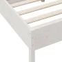 Estructura de cama con cabecero madera pino blanco 135x190 cm de vidaXL, Camas y somieres - Ref: Foro24-842771, Precio: 118,4...