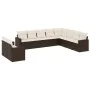 Set de sofás de jardín 10 pzas y cojines ratán sintético marrón by vidaXL, Modular outdoor sofas - Ref: Foro24-3251510, Price...