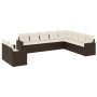 Set de sofás de jardín 10 pzas y cojines ratán sintético marrón by vidaXL, Modular outdoor sofas - Ref: Foro24-3251510, Price...