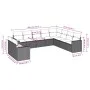 Set de sofás de jardín 10 pzas y cojines ratán sintético marrón by vidaXL, Modular outdoor sofas - Ref: Foro24-3251510, Price...