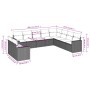Set de sofás de jardín 10 pzas y cojines ratán sintético marrón by vidaXL, Modular outdoor sofas - Ref: Foro24-3251510, Price...