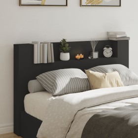 Cabecero de cama con luz LED negro 160x16,5x103,5 cm de vidaXL, Cabeceros y pies de cama - Ref: Foro24-839253, Precio: 103,32...