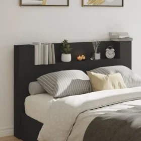 Cabecero de cama con luz LED negro 160x16,5x103,5 cm de vidaXL, Cabeceros y pies de cama - Ref: Foro24-839253, Precio: 101,72...