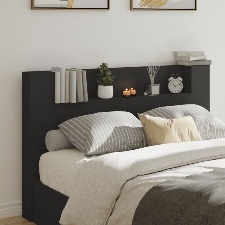 Cabecero de cama con luz LED negro 160x16,5x103,5 cm de vidaXL, Cabeceros y pies de cama - Ref: Foro24-839253, Precio: 103,24...