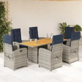 Set comedor de jardín 7 pzas con cojines ratán sintético beige by vidaXL, Garden sets - Ref: Foro24-3212281, Price: 947,15 €,...