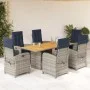 Set comedor de jardín 7 pzas con cojines ratán sintético beige by vidaXL, Garden sets - Ref: Foro24-3212281, Price: 947,15 €,...