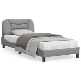 Estructura de cama con cabecero de tela gris claro 80x200 cm de vidaXL, Camas y somieres - Ref: Foro24-3207730, Precio: 143,8...