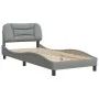 Bed frame with light gray fabric headboard 80x200 cm by vidaXL, Beds and slatted bases - Ref: Foro24-3207730, Price: 133,54 €...