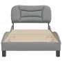Bed frame with light gray fabric headboard 80x200 cm by vidaXL, Beds and slatted bases - Ref: Foro24-3207730, Price: 133,54 €...