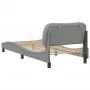 Bed frame with light gray fabric headboard 80x200 cm by vidaXL, Beds and slatted bases - Ref: Foro24-3207730, Price: 133,54 €...