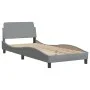 Bed frame with light gray fabric headboard 80x200 cm by vidaXL, Beds and slatted bases - Ref: Foro24-3207730, Price: 133,54 €...