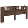 Braunes Eichenholz-Kopfteil mit LED-Licht 220x16,5x103,5 cm. von vidaXL, Kopf- und Fußteile - Ref: Foro24-839279, Preis: 102,...