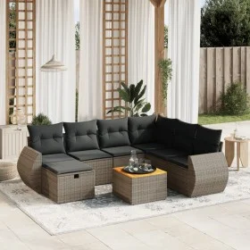 Set de sofás de jardín 8 pzas y cojines ratán sintético gris by vidaXL, Garden sets - Ref: Foro24-3265078, Price: 490,05 €, D...