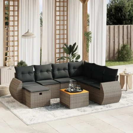 Set de sofás de jardín 8 pzas y cojines ratán sintético gris by vidaXL, Garden sets - Ref: Foro24-3265078, Price: 490,05 €, D...