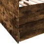 Sunbed with smoked oak engineered wood drawers 90x190 cm by vidaXL, Beds and slatted bases - Ref: Foro24-3280829, Price: 165,...