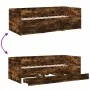 Sunbed with smoked oak engineered wood drawers 90x190 cm by vidaXL, Beds and slatted bases - Ref: Foro24-3280829, Price: 165,...