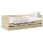Sunbed with drawers made of Sonoma oak engineered wood 75x190 cm by vidaXL, Beds and slatted bases - Ref: Foro24-3280834, Pri...