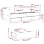 Sunbed with drawers made of smoked oak engineered wood 100x200 cm by vidaXL, Beds and slatted bases - Ref: Foro24-3280815, Pr...