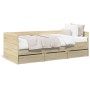 Tumbona con cajones madera ingeniería roble Sonoma 90x200 cm de vidaXL, Camas y somieres - Ref: Foro24-3280820, Precio: 198,5...