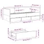 Sunbed with smoked oak engineered wood drawers 75x190 cm by vidaXL, Beds and slatted bases - Ref: Foro24-3280836, Price: 146,...