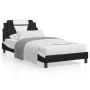 Bed frame with black and white synthetic leather headboard by vidaXL, Beds and slatted bases - Ref: Foro24-3208080, Price: 12...